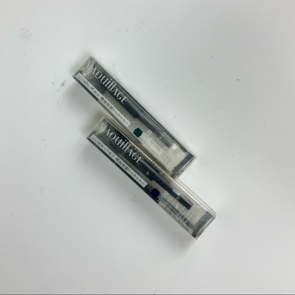 Shiseido Maquillage Long Stay eyeliner refills in Green and Purple